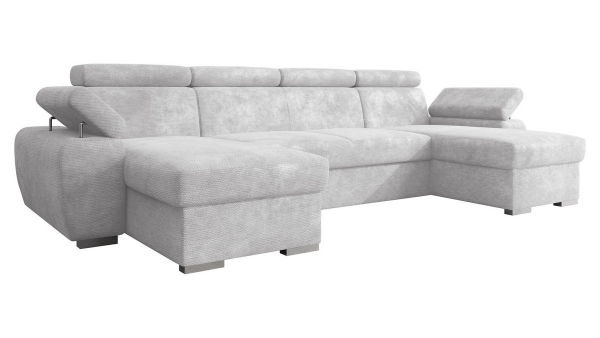 WOHNLANDSCHAFT Plaza U - Silberfarben/Grau, Holz/Kunststoff (323/85/170cm) - MIRJAN24