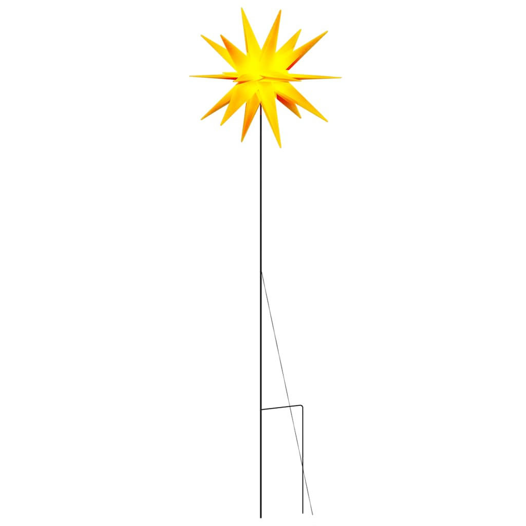 WEIHNACHTSSTERN LED Mit Erdspiess Faltbar Gelb 57 Cm - Gelb, Kunststoff (58/138/58cm) - vidaXL