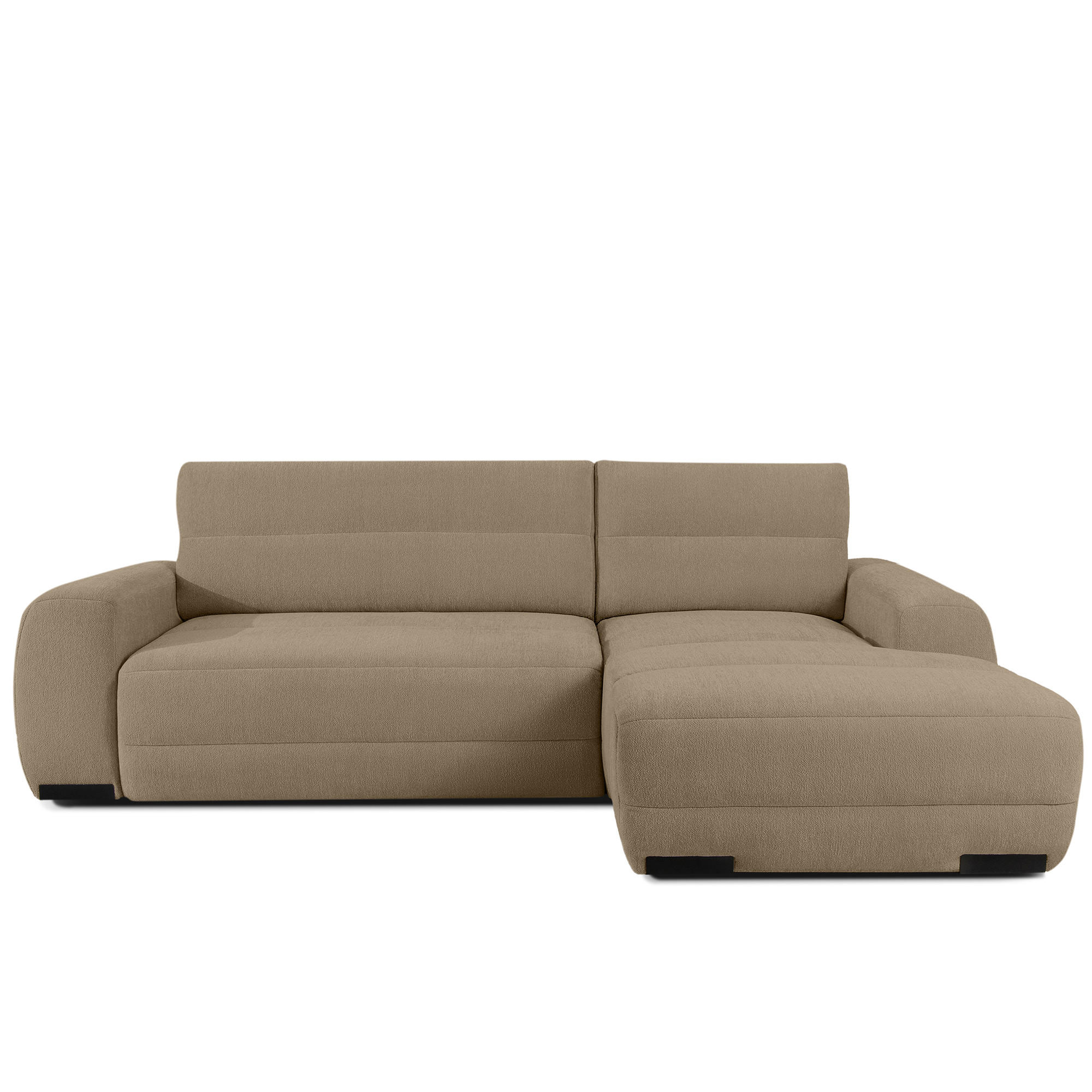 ECKSOFA RECHTS BLUME, Dunkelbeige - Beige, Holz/Holzwerkstoff (271/164cm) - KONSIMO®