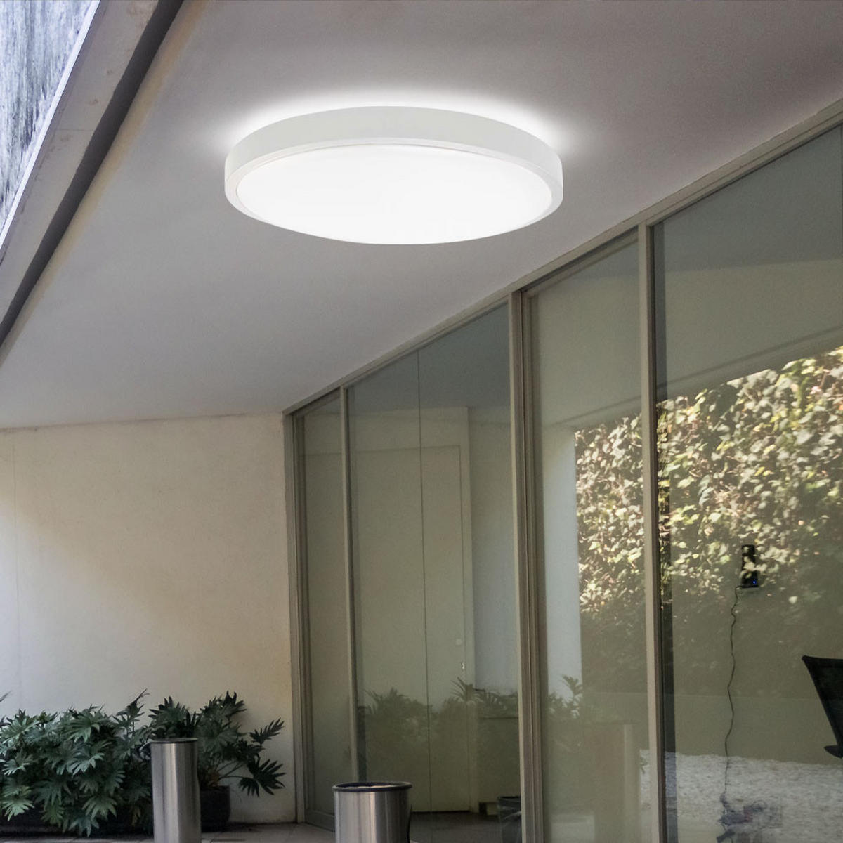 LED DECKENLEUCHTE rund Weiß - Weiß, Kunststoff (29.5/29.5/6cm)