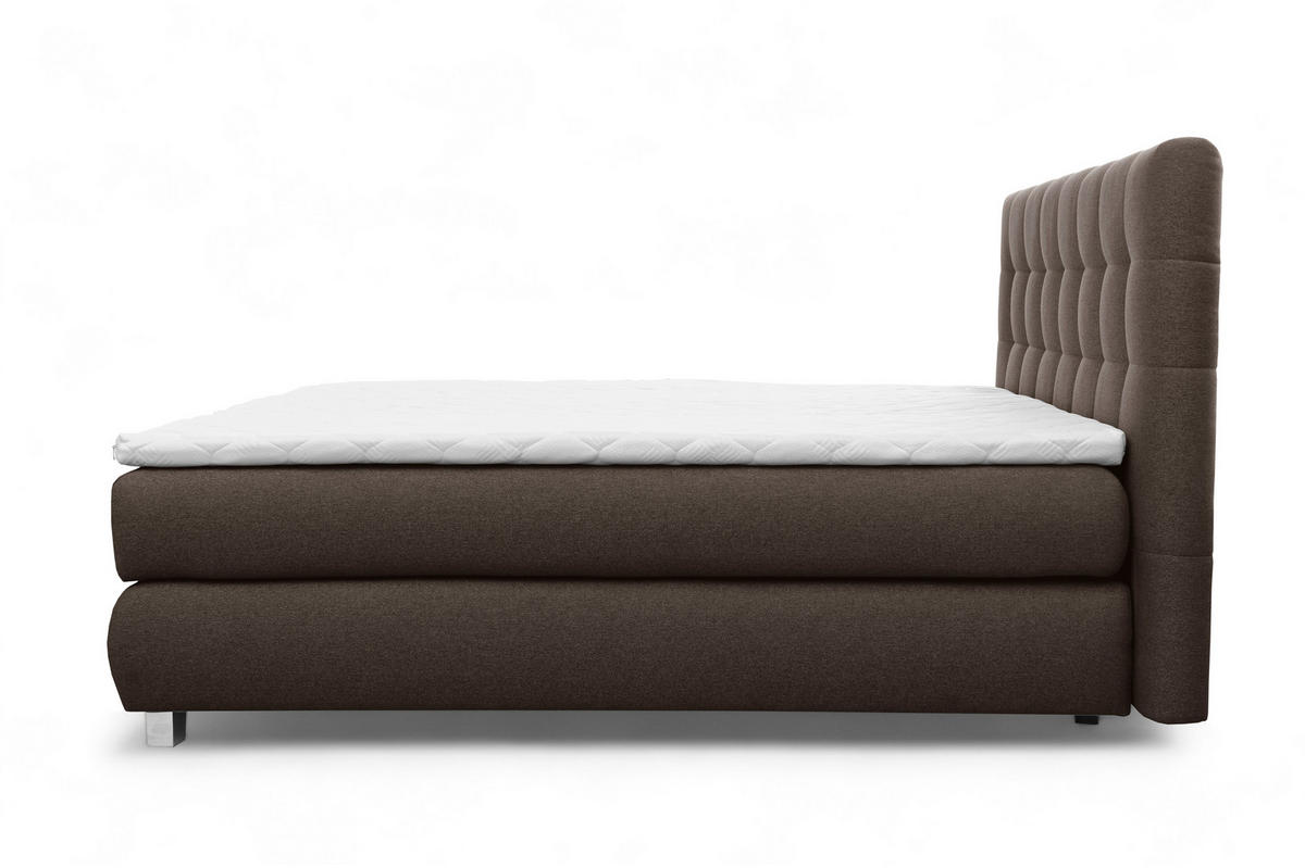 BOXSPRINGBETT BLAKE Bonellmatratze Topper 140x200 Braun - Braun, Holz (140/200cm) - Furnistar