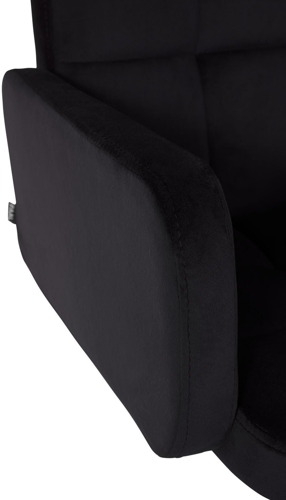 BARHOCKER Samt schwarz - Schwarz/Weiß, Textil/Metall (60/93/56cm) - CLP