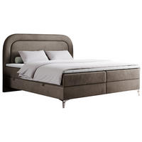 BOXBETT EIRA 200/200 Braun Velvet - H3 - Silberfarben/Braun, Holz/Textil (200/200cm) - MKS