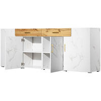 SIDEBOARD, 4 Türen, 2 Schubkästen, 208x39.5x80cm - Weiß, Holzwerkstoff (39.5/80/208cm) - FLIEKS