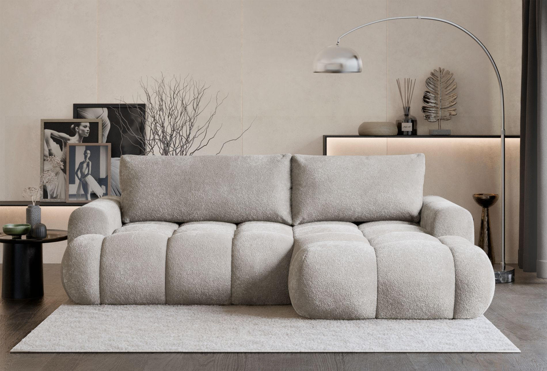 Thumbnail - Selsey Ecksofa, Taupe, Textil, 3-Sitzer, Ottomane rechts, L-Form,L-Form, 256x155 cm, Wohnzimmer, Sofas & Couches, Wohnla...