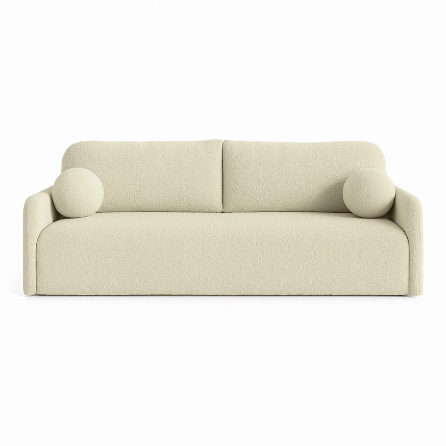 SCHLAFSOFA GLORI mit Bettkasten - QUELLE 02 - Creme, Textil (206/95/87cm) - Dekori_Interiors