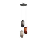 GALERIELEUCHTE Velo 3-flammig Mehrfarbig Ø 18cm - Multicolor/Schwarz, Glas (18/18/33cm) - s.luce