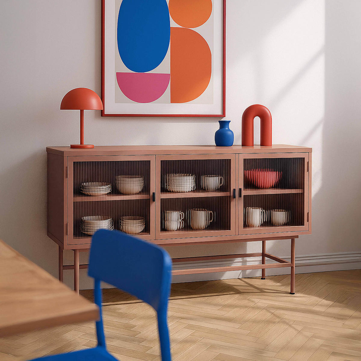 SIDEBOARD, Braun - Braun, Metall (40/66/120cm) - Oviala