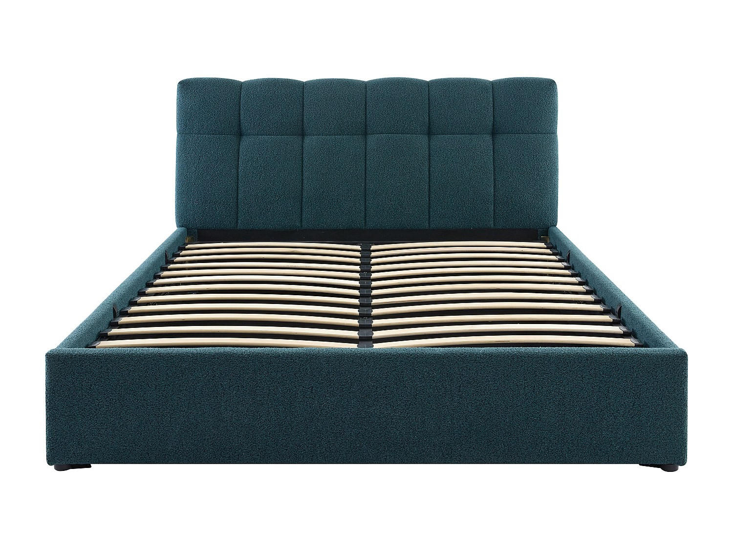 BETT mit Bettkasten - 2 Personen - Stoff - Blaugrün - - Grün, Textil (160/200cm) - Vente-Unique