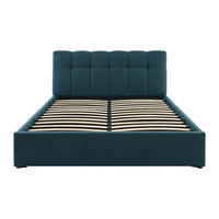 BETT mit Bettkasten - 2 Personen - Stoff - Blaugrün - - Grün, Textil (160/200cm) - Vente-Unique