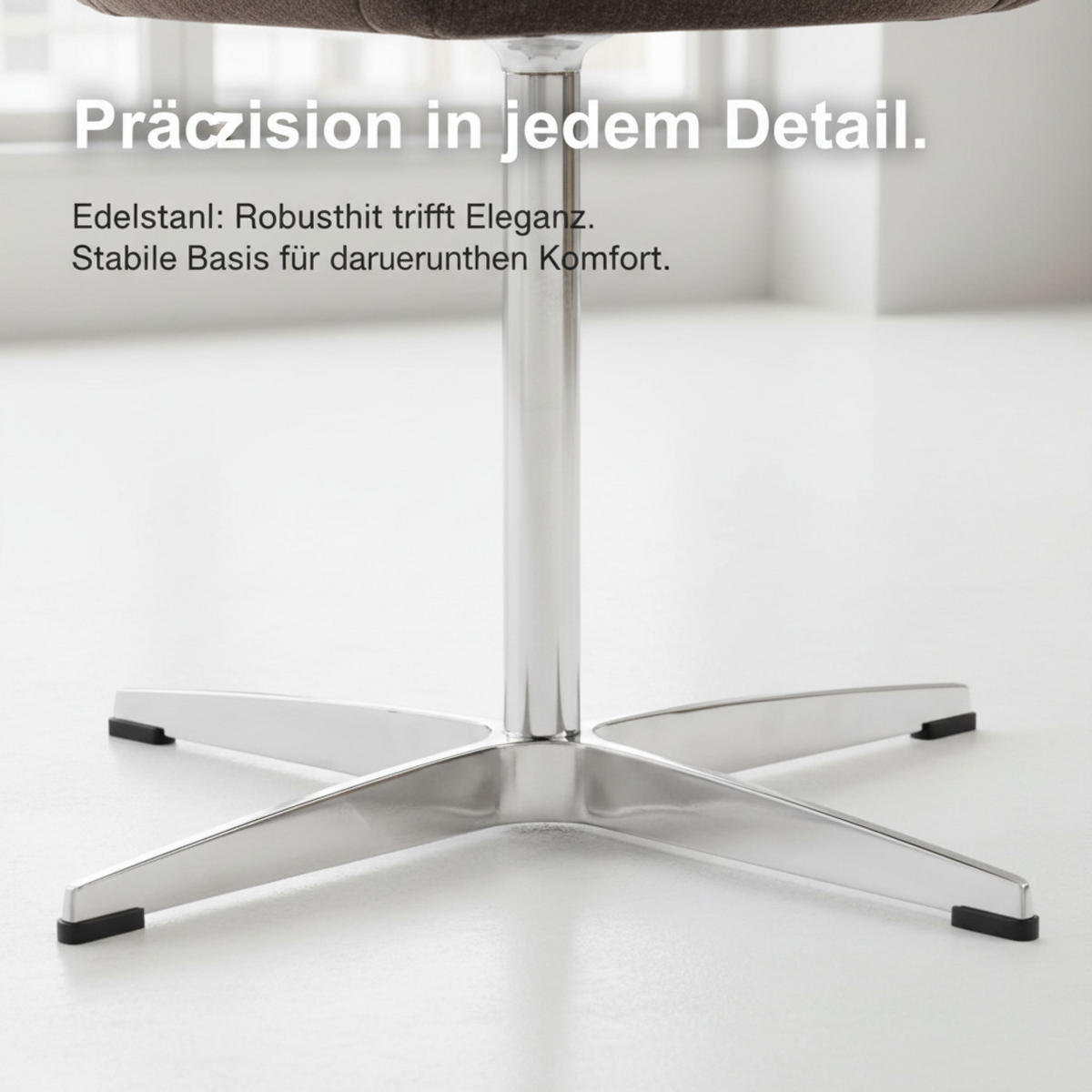 ESSZIMMERSTUHL Braun, Samt, 360° drehbar, Edelstahl - Braun, Textil/Metall (64/78/64cm)