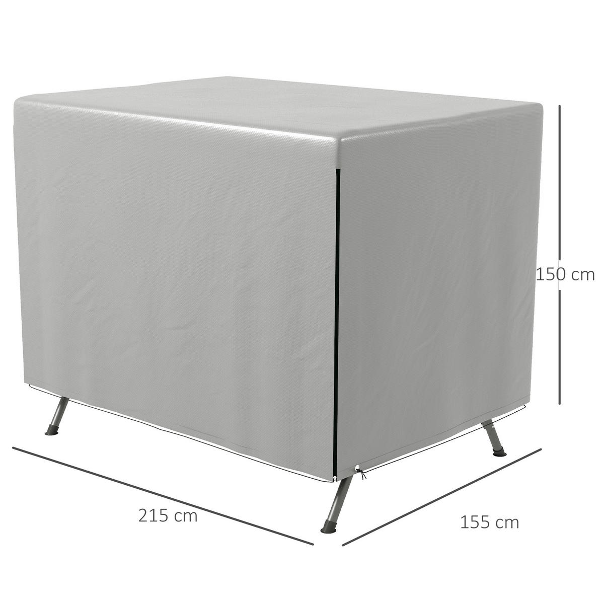 ABDECKUNG Hollywoodschaukel, PE, Grau - Grau, Kunststoff (155/150/215cm) - Outsunny