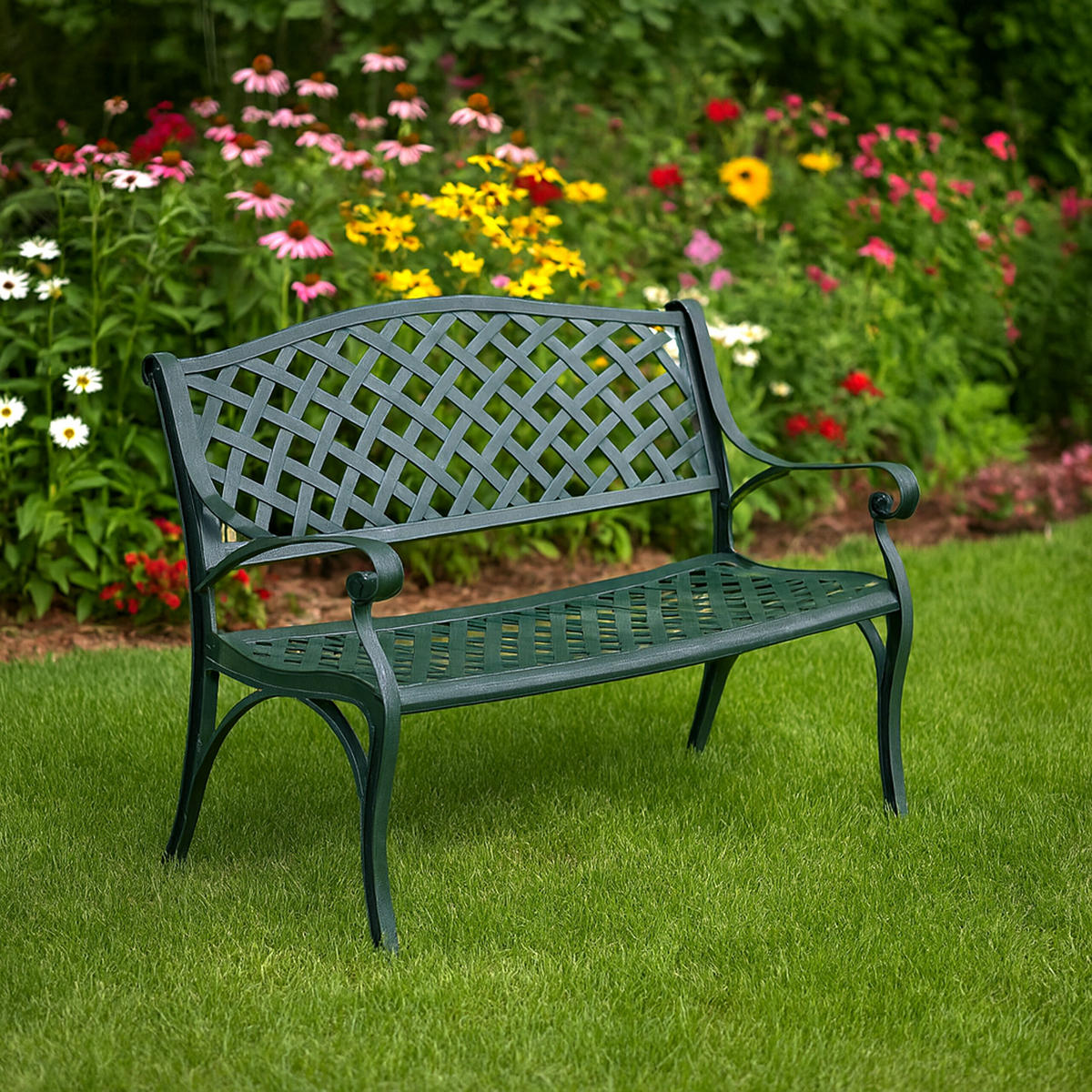 GARTENBANK - Multicolor, Metall (102/82/60cm) - Relaxdays