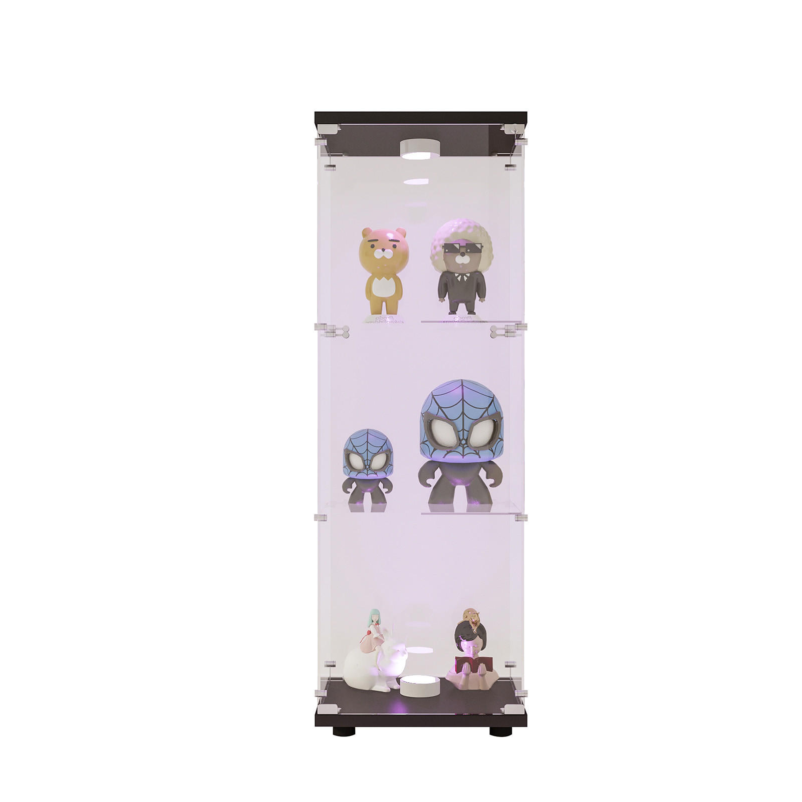 Fortuna Lai Glasvitrine Schwarz 42x125x36 cm