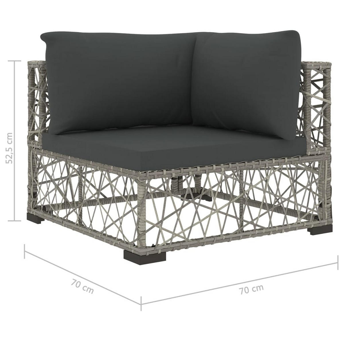 GARTEN-LOUNGE-SET 6Er Set Mit Auflagen Poly Rattan Grau - Grau, Kunststoff - vidaXL