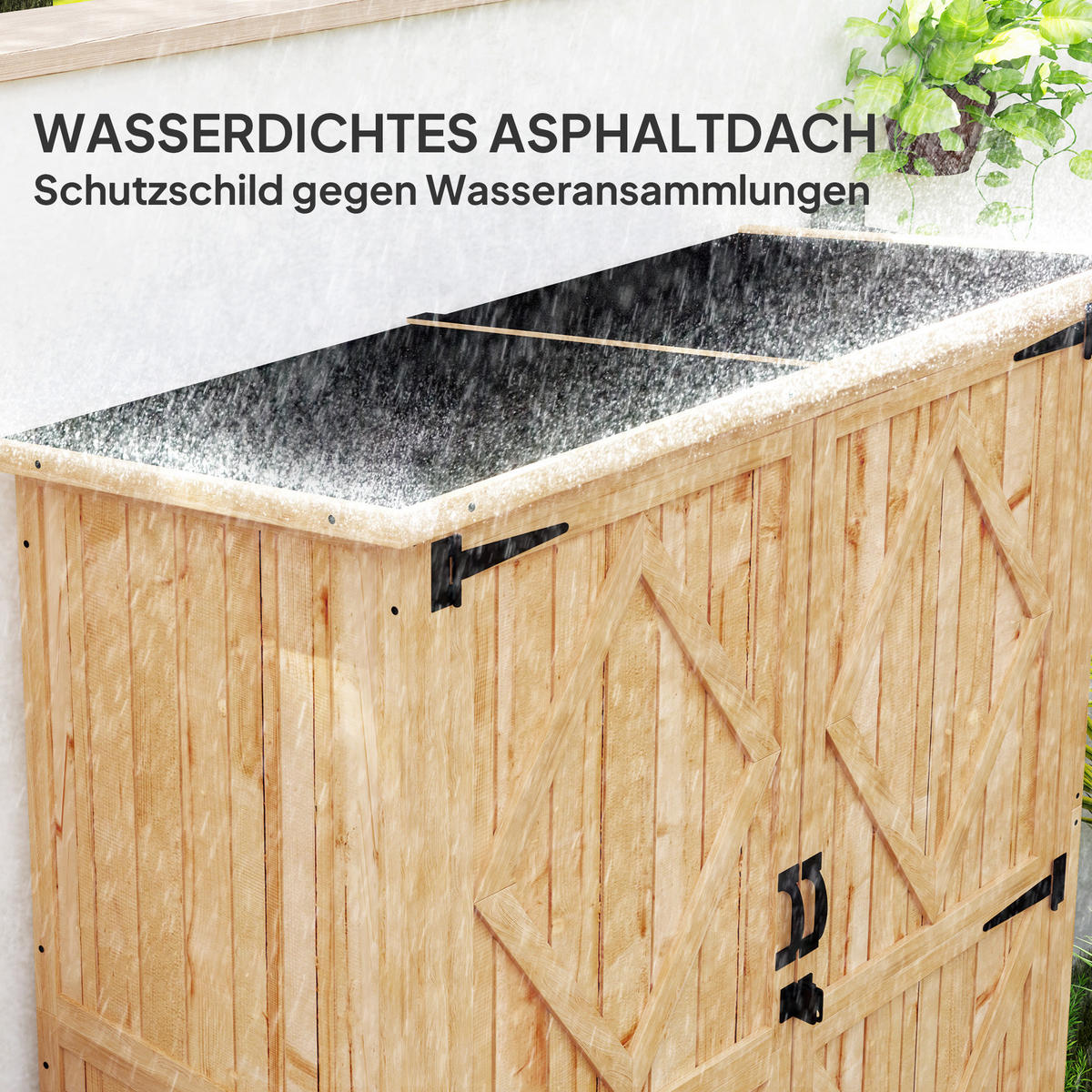 GARTENSCHUPPEN DE-09215 Hellbraun - Naturfarben, Holz (57/167/116.5cm) - ComfortXL