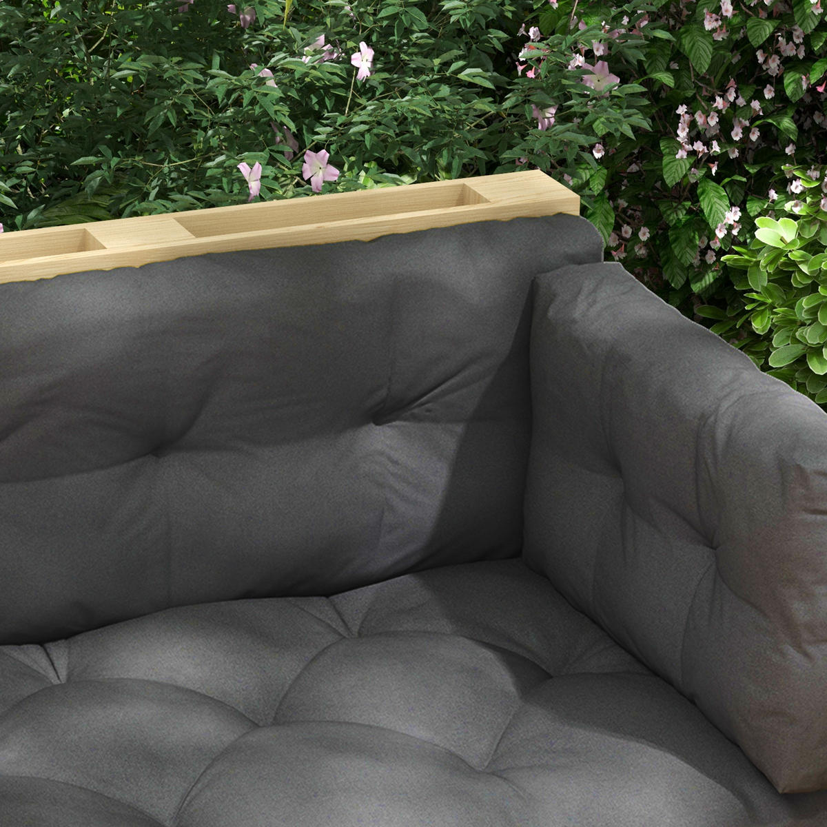 SITZKISSEN, Polyester, Dunkelgrau - Dunkelgrau, Kunststoff (80/12/120cm) - Outsunny