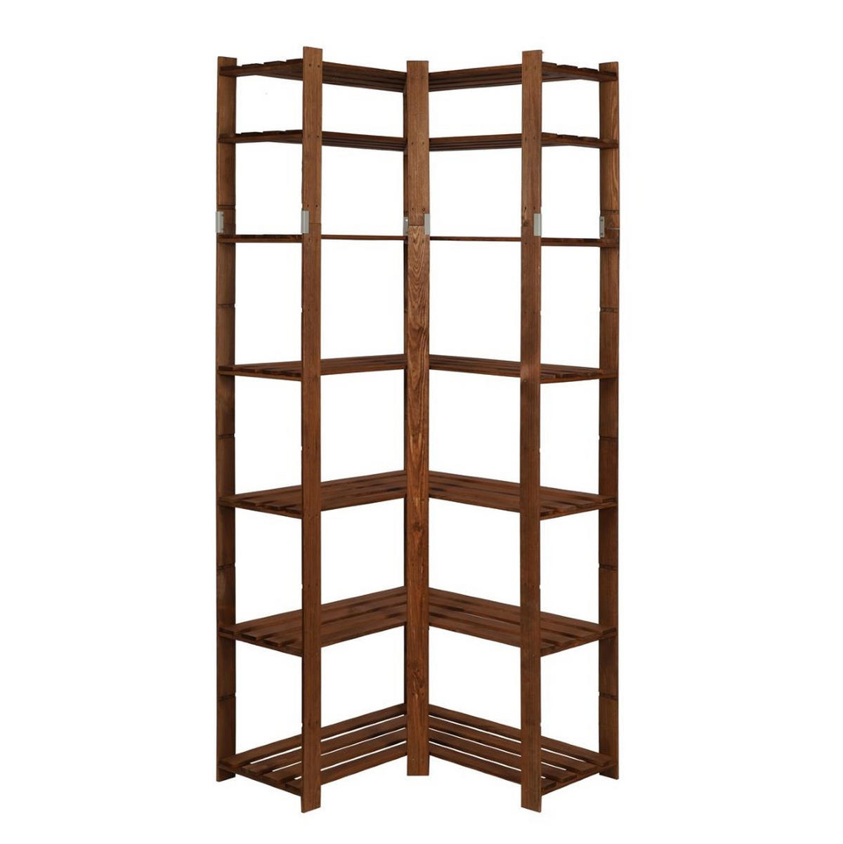 ECKREGAL PINEPEAK 220x85x38cm 7 Fachboden 1,2cm dickes Kiefernholz Braun - Braun, Holz (85/220/38cm) - PROREGAL