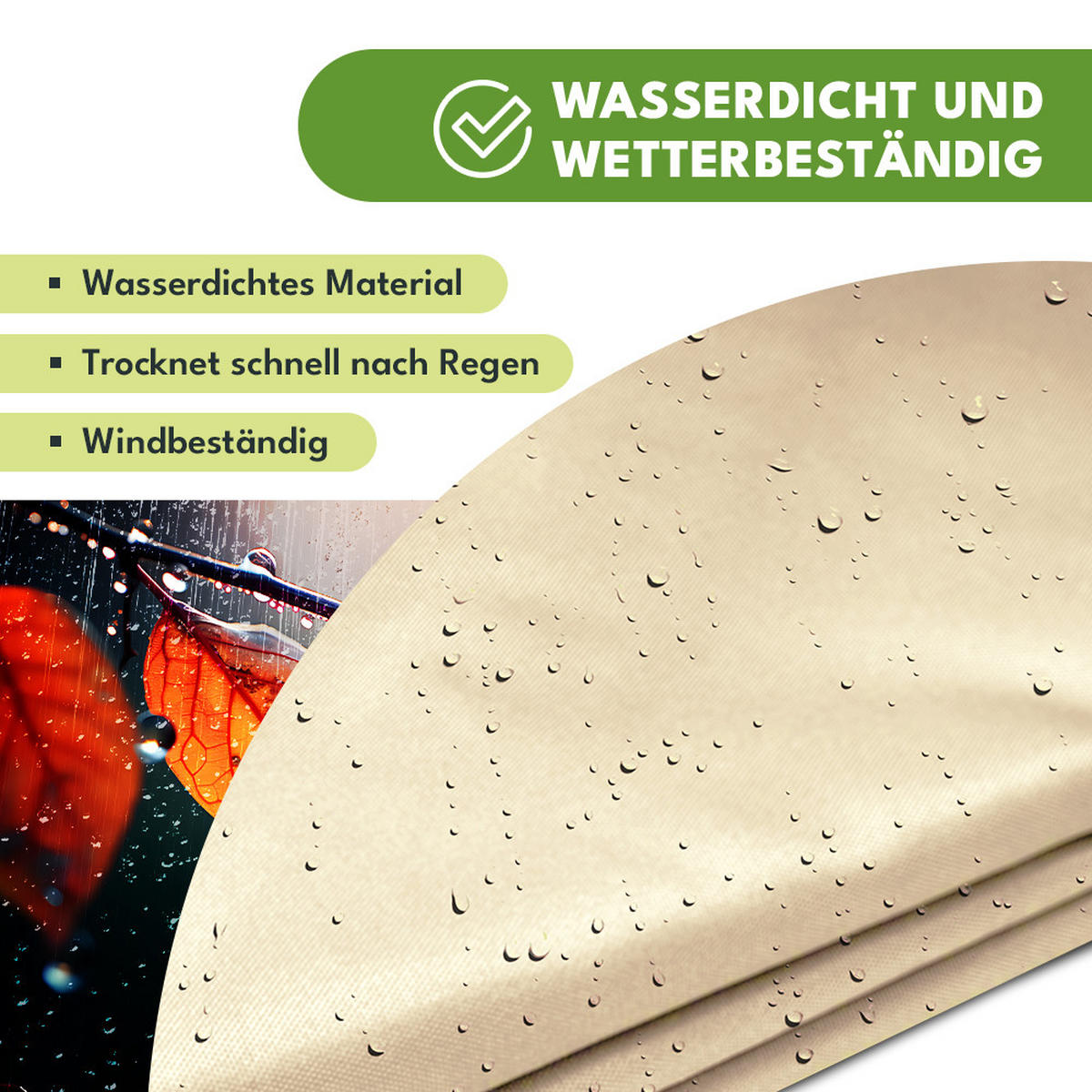 SONNENSEGEL Wasserdicht Dreieckig Beige 4x4m - Beige, Textil (400/400cm) - KRUMAD