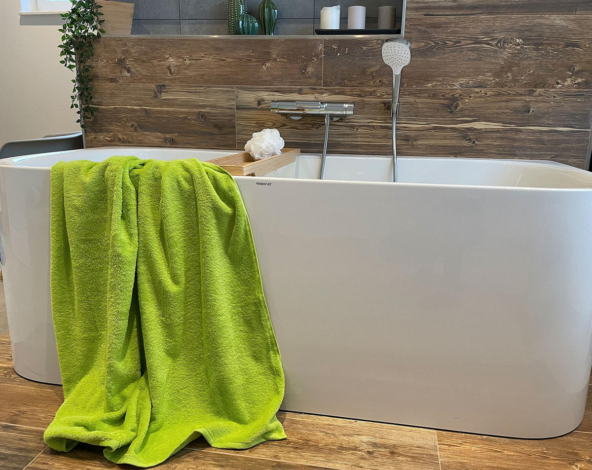 BADETUCH, 2er-Set, 100x150 cm, 100% Baumwolle, Grün - Hellgrün, Textil (100/150cm) - Zollner
