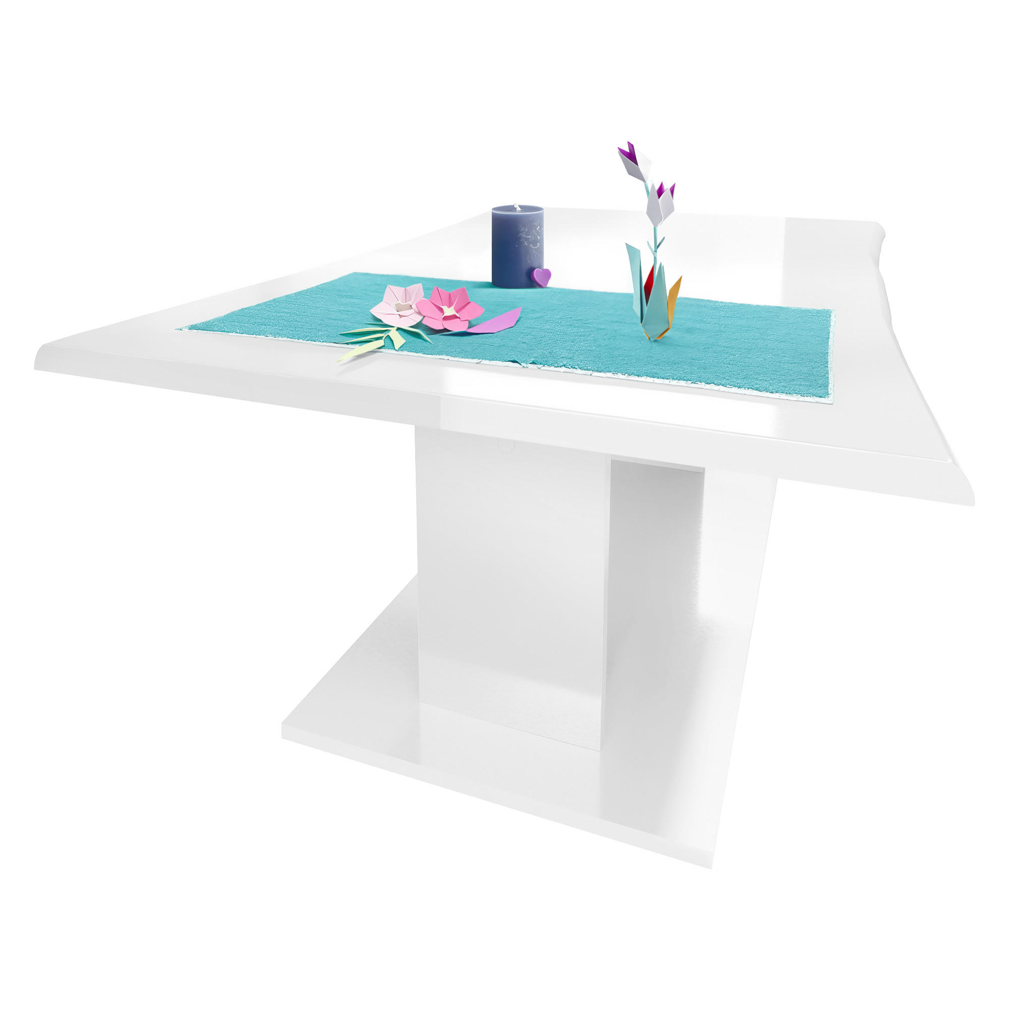 COUCHTISCH Melo Weiß Hochglanz - Weiß Hochglanz, Holzwerkstoff (67.5/102/40cm) - Vladon