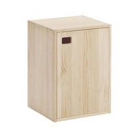 KOMMODE aus massiver Kiefer mit einer Tür und einem höhenverstellbaren Einlegeboden - L37 x H53,5 cm - Apfelbaumfarben, Holz (37.3/53.5/37.3cm) - Calicosy