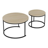 COUCHTISCH-SET Eichefarben 2er-Set 70/70/45 cm - Eichefarben, Metall (70/70/45cm) - PANGIVO