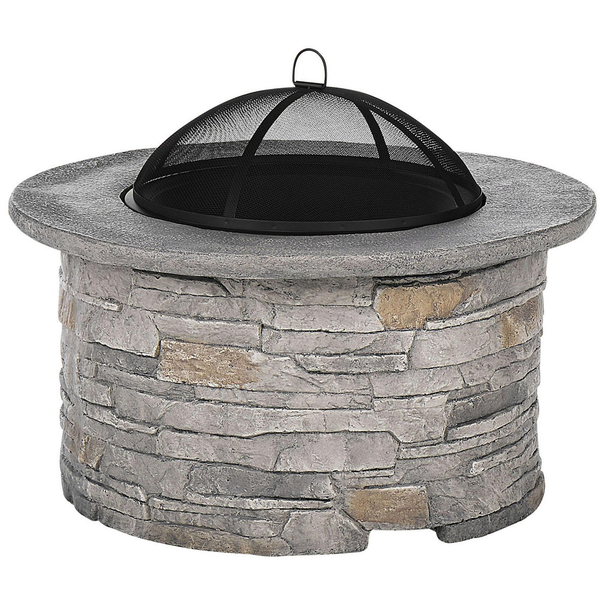FEUERSTELLE hellgrau Leichtbeton rund Tambora - Grau, Stein (92/48/92cm)