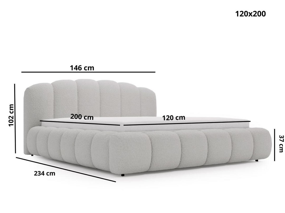 POLSTERBETT CLOUD SOFT - Braun, Textil (146/234cm) - Graingold