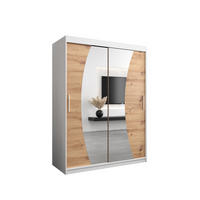 SCHWEBETÜRENSCHRANK 200/150/62 2-türig - Silberfarben/Eiche Artisan, Holz/Kunststoff (150/200/62cm) - Abiks Möbel
