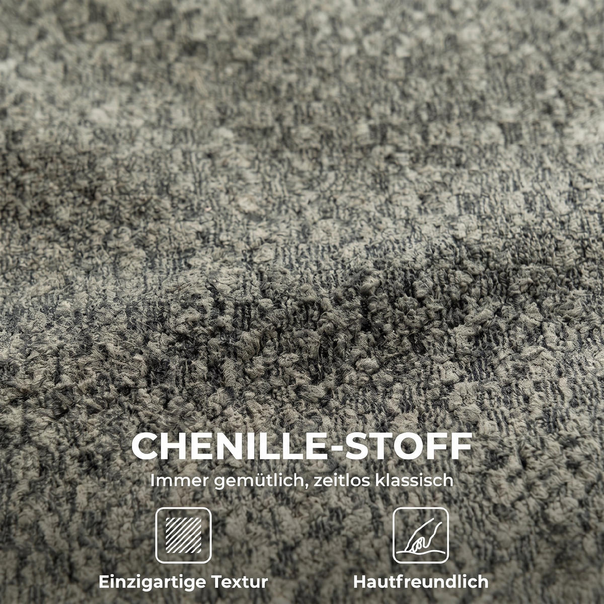 FÅTÖLJ Chenille Grå - Svart/Grå, Textil/Metall (70/70/90cm) - HOMCOM