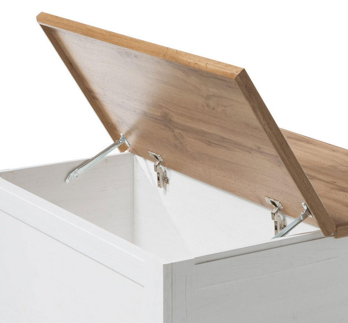 COUCHTISCH Landhaus Pinie weiß / Eiche Wotan 95 / 95 / 50cm - Eichefarben/Pinienfarben, Holz/Holzwerkstoff (95/95/50cm) - Feldmann-Wohnen