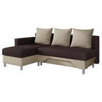 ECKSOFA Tom, Seite: Links - Beige/Braun, Holz/Kunststoff (215/133cm) - MIRJAN24
