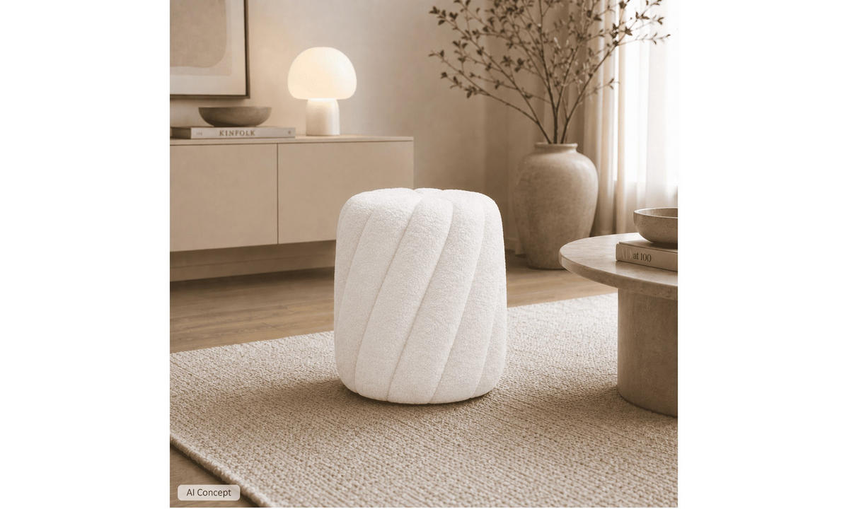 HOCKER VELORA 38/38/40 cm Weiß - Weiß, Textil (38/40/38cm) - Lookway
