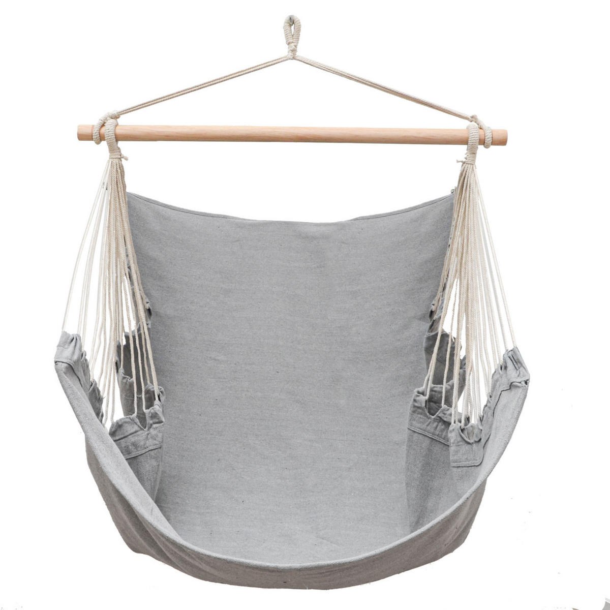 XL HÄNGESESSEL 155/125 cm Belastbar bis 100kg Grau - Grau, Textil (125/140/155cm) - Amanka