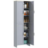 HIGHBOARD DE-11104 4 Türen mit verstellbaren Böden Grau - Grau, Holzwerkstoff (30/170.5/60cm) - ComfortXL