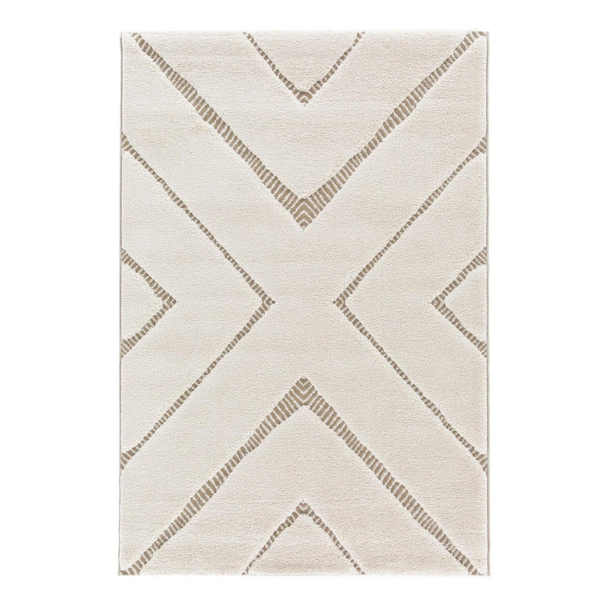 TEPPICH Design Relief-Effekt beige - Beige, Textil (200/290cm) - AFK Living