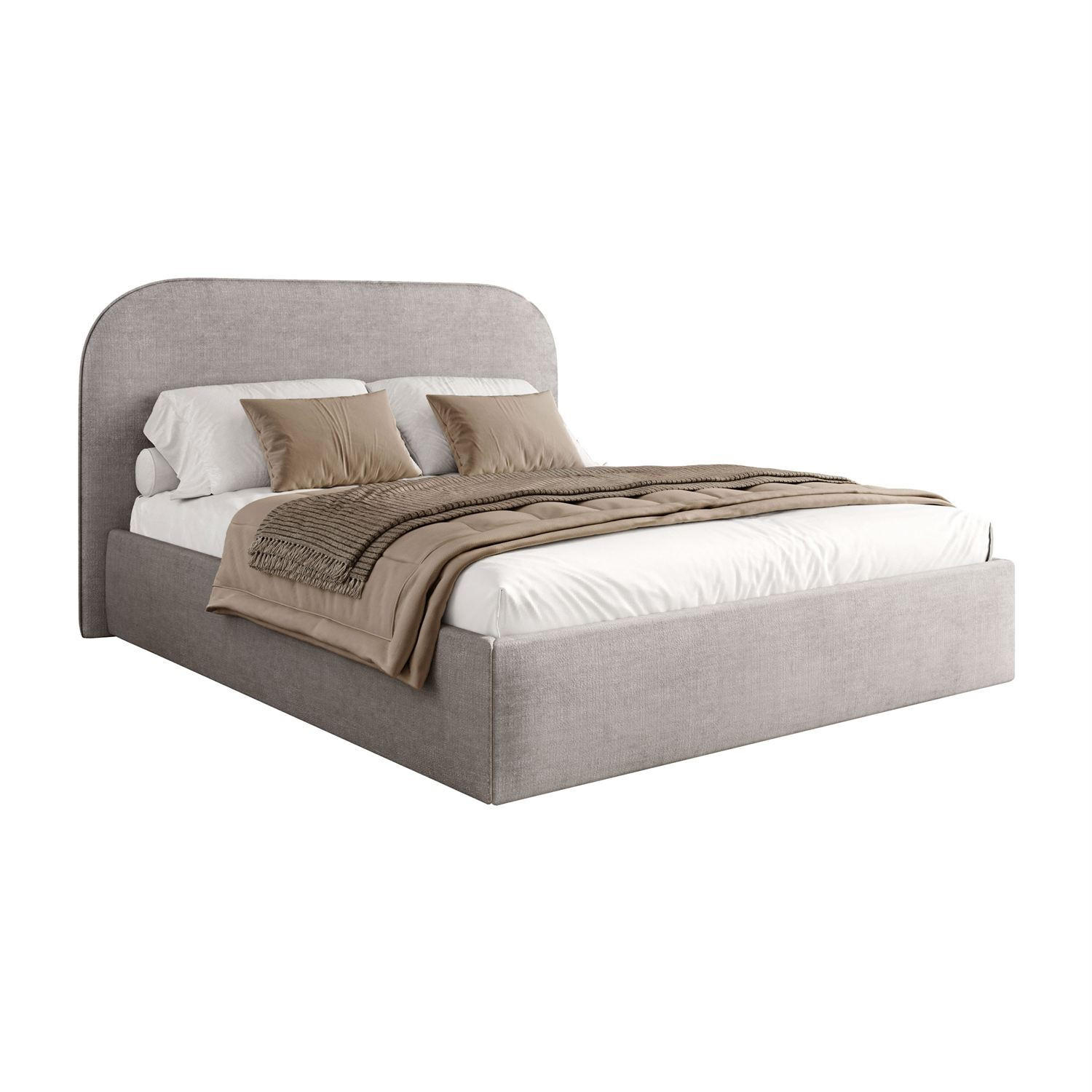 POLSTERBETT OLIMPIA mit Bettkasten 120x200, Perfect Harmony 80 - Hellgrau, Textil (120/200cm) - Lookway