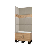 GARDEROBEN-SET 196/84/45,6 - Creme/Schwarz, Holz/Kunststoff (84/196/45.6cm) - Abiks Möbel