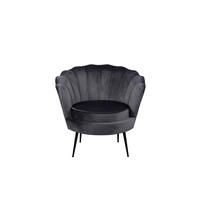 SESSEL Nice Velours Grau - Grau, Textil/Metall (83/75/76cm) - ebuy24
