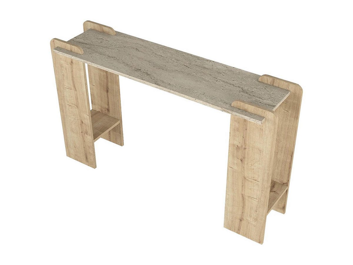 KONSOLENTISCH - 130.8 cm x 35 cm - holz - beige, naturfarben hell Osenya - Beige/Naturfarben, Holz (35/130.8/76.8cm) - Vente-Unique