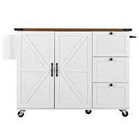 KÜCHENINSEL 140/45/92,5 cm beige mit klappbarer Arbeitsplatte - Weiß, Holzwerkstoff (140/92.5/73cm) - OKWISH