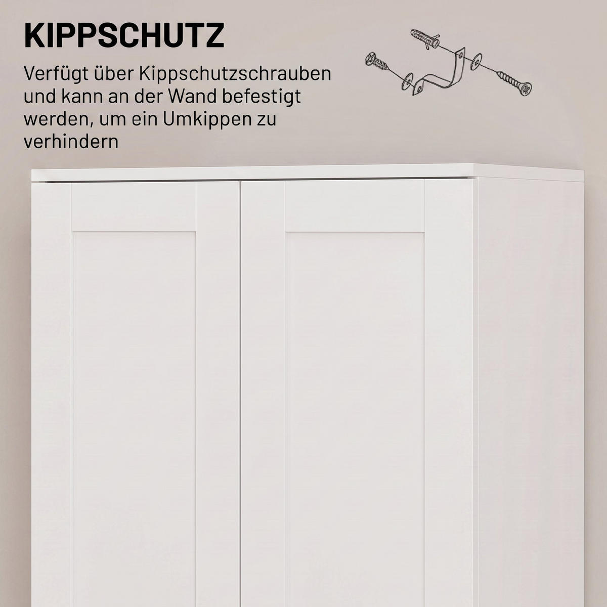 KÖKSSKÅP i spånskiva, vit - Vit, Träbaserade material/Metall (36.5/175/60cm) - HOMCOM