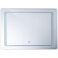 BADSPIEGEL mit LED-Beleuchtung rechteckig 80/60 cm Wassy - Silberfarben, Glas (80/60/3cm) - Beliani