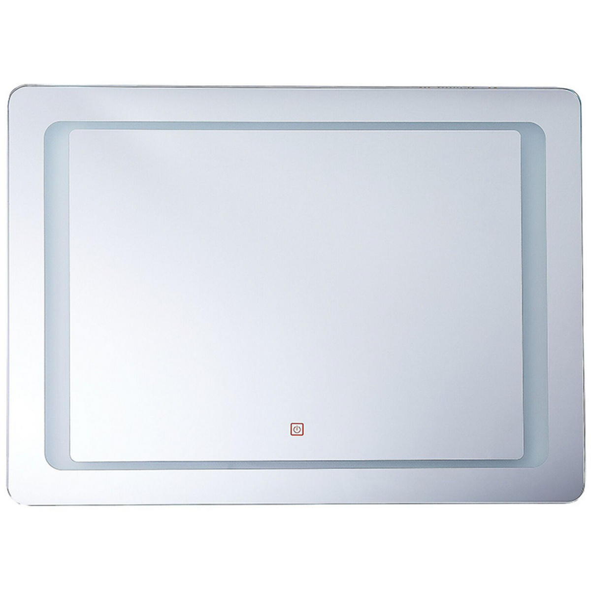 BADSPIEGEL mit LED-Beleuchtung rechteckig 80/60 cm Wassy - Silberfarben, Glas (80/60/3cm) - Beliani