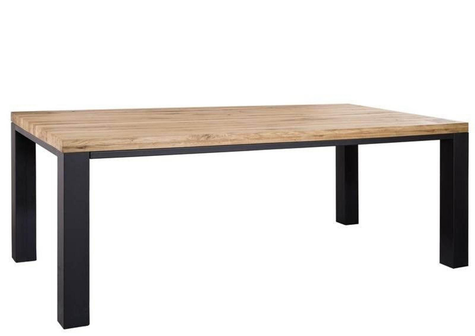 ESSTISCH Wildeiche 220x100x76 bianco geölt VILLANDERS #220 - Beige, Holz (220/100/76cm) - Massivmoebel24