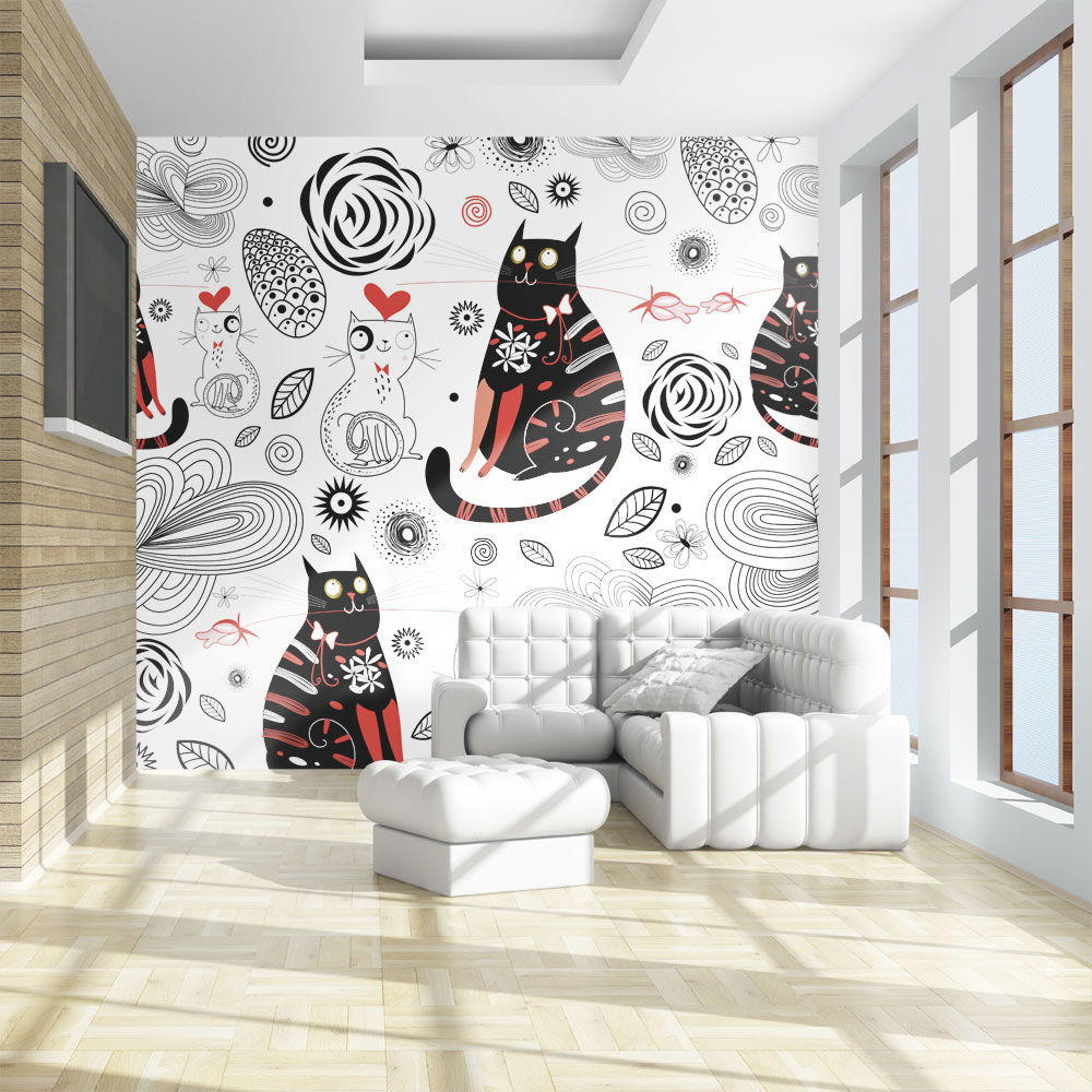 VLIESTAPETE Weiß 200/154 cm - Rot/Weiß, Textil (200/1cm) - KUNSTLOFT