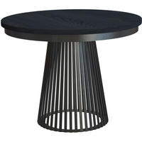 ESSTISCH Lumi, Runder, mit Metallbeinen, Schwarz - Schwarz, Holzwerkstoff/Metall (100/100/77cm) - Beautysofa
