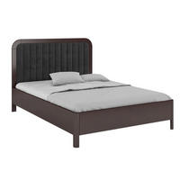 MASSIVHOLZBETT Modena, gepolstertes Kopfteil, Buche - lackiert, Palisanderfarbe/Schwarz, 180x200 - Wengefarben/Schwarz, Holz/Buchenholz (180/200cm) - Visby