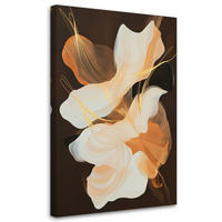 LEINWANDBILD Abstraktion Formen Flecken Orange 80x120cm - Braun, Textil (80/120cm) - Feeby